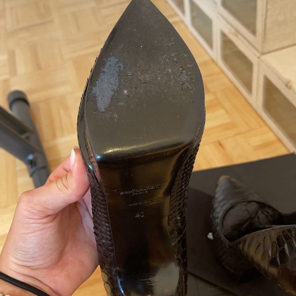 Saint Laurent Classic Janis Python Platform Pumps - image 4